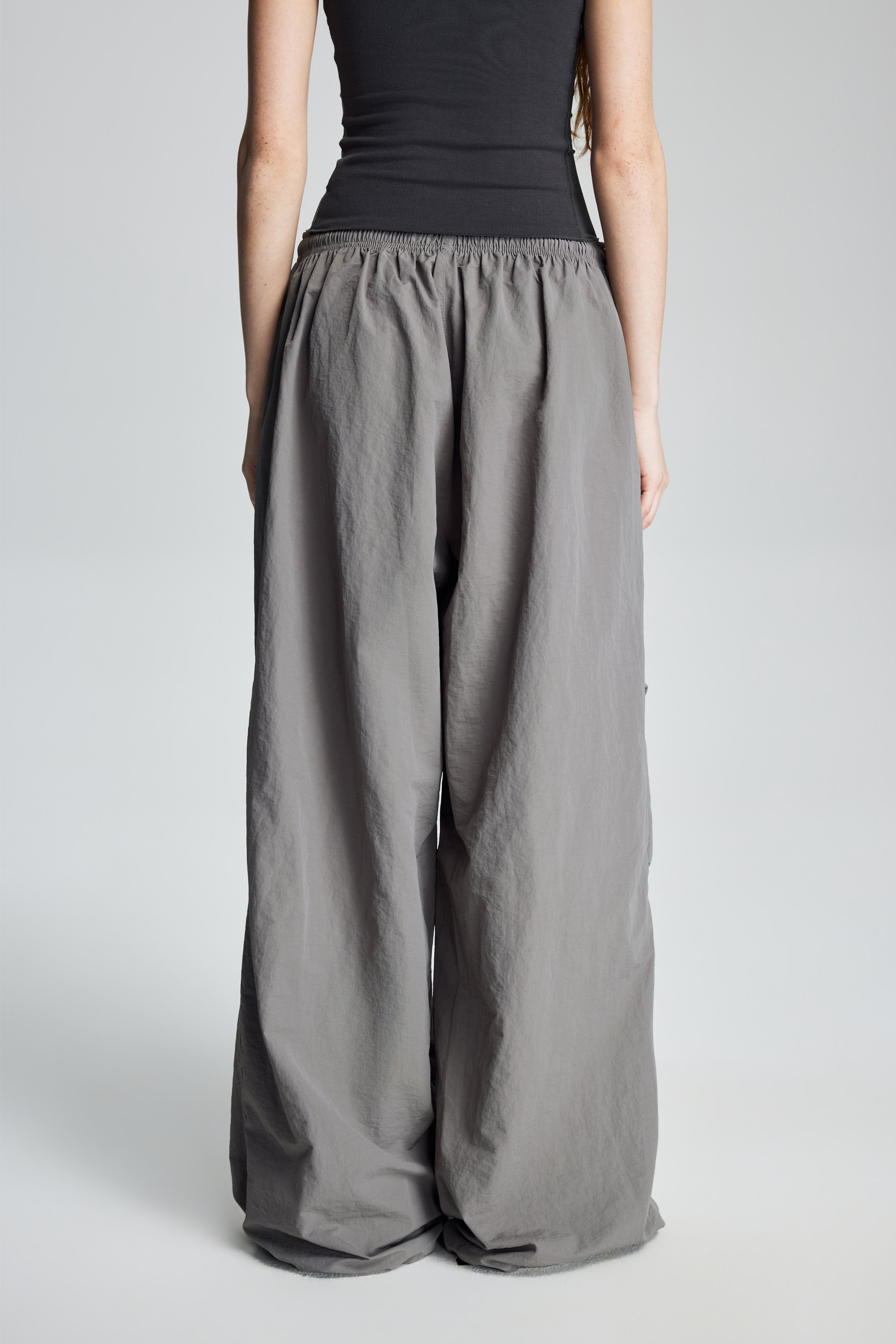 Parachute Drawstring Cargo Pants (Cool Grey)