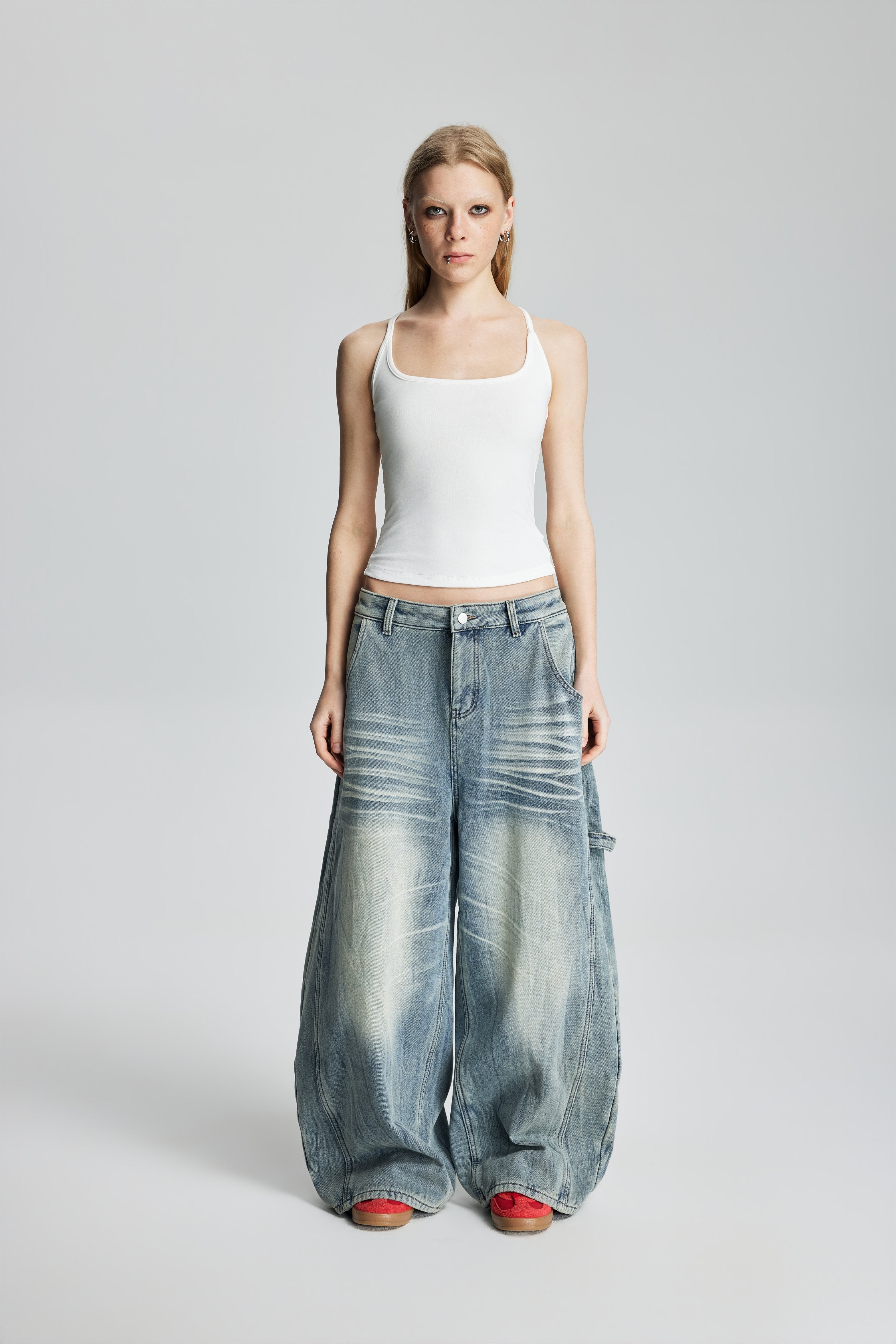 Stretch Fitted Racerback Tank Top (White)