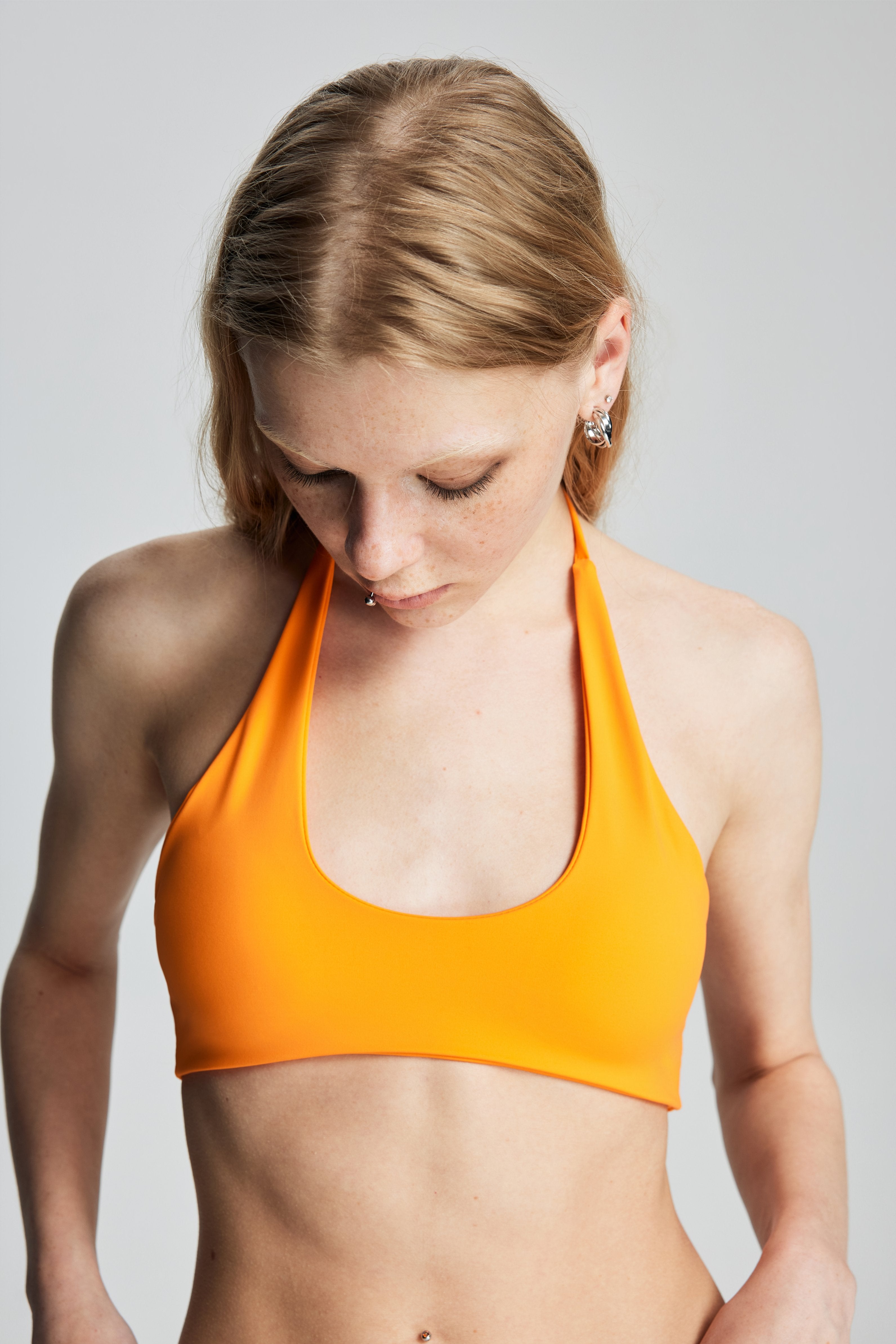 Halter Tie-Back Sports Bra (Yellow)