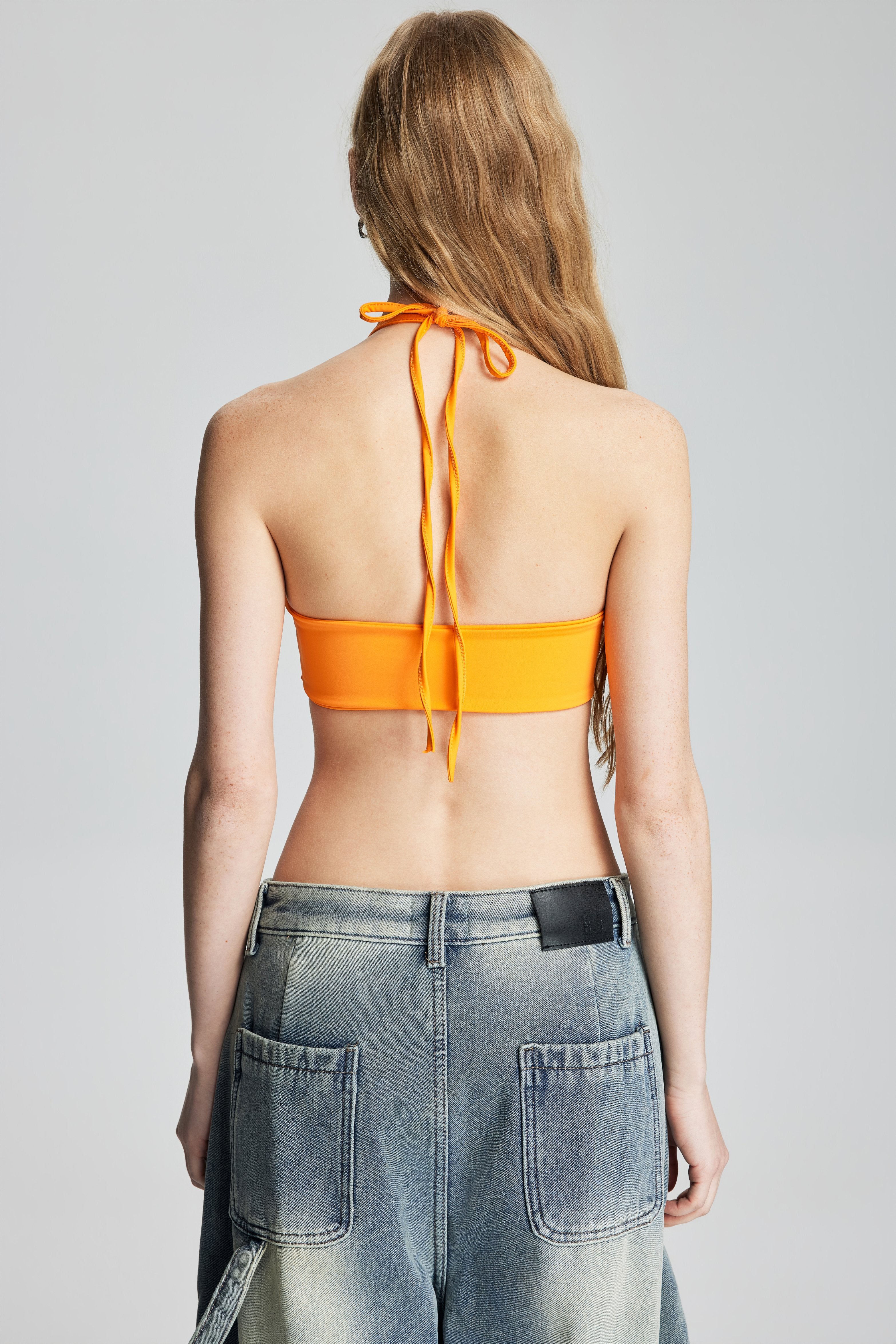 Halter Tie-Back Sports Bra (Yellow)