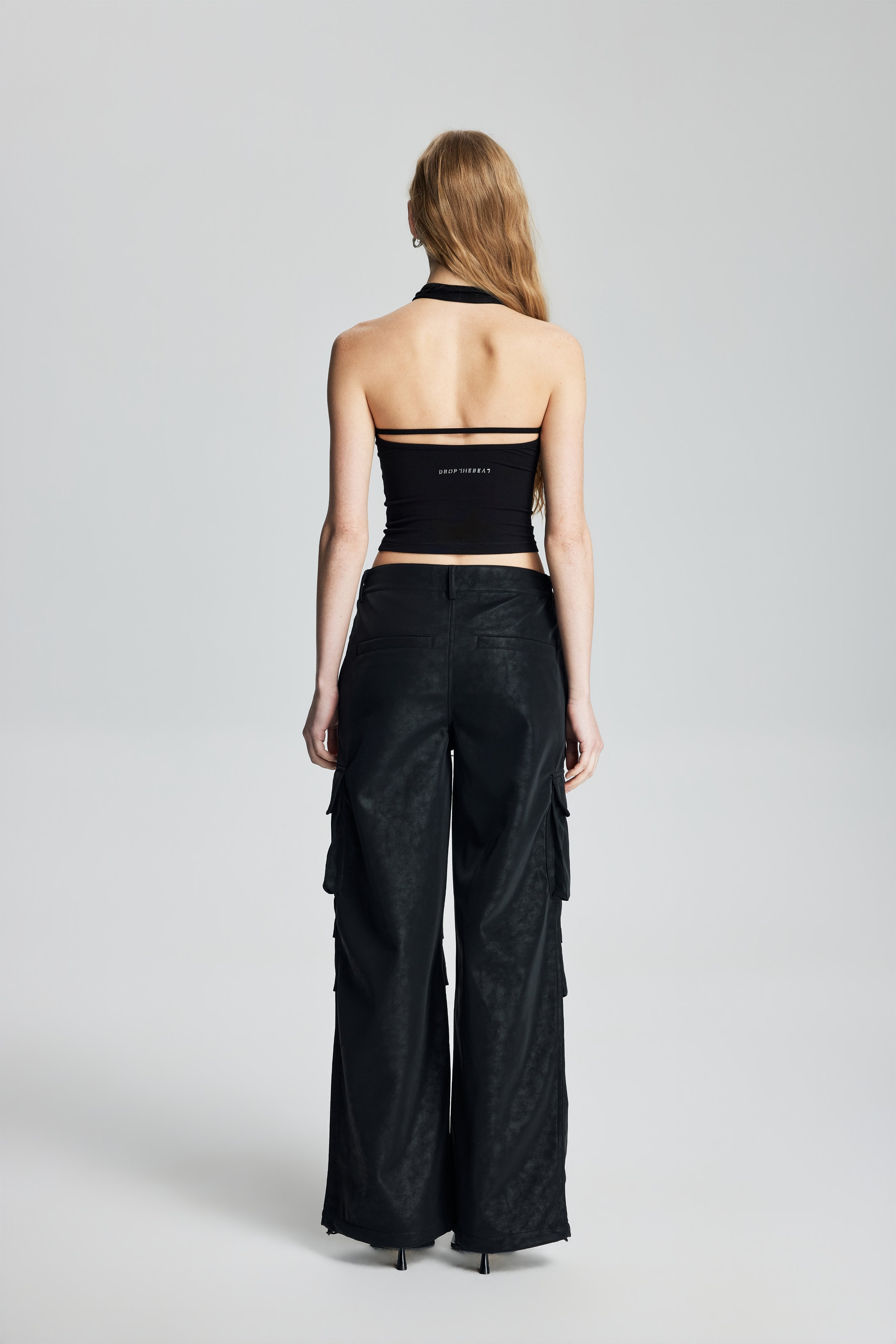 Faux Leather Cargo Pants
